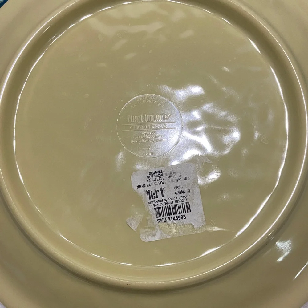 Pier 1 imports blue crab sea life melamine plates set of 4